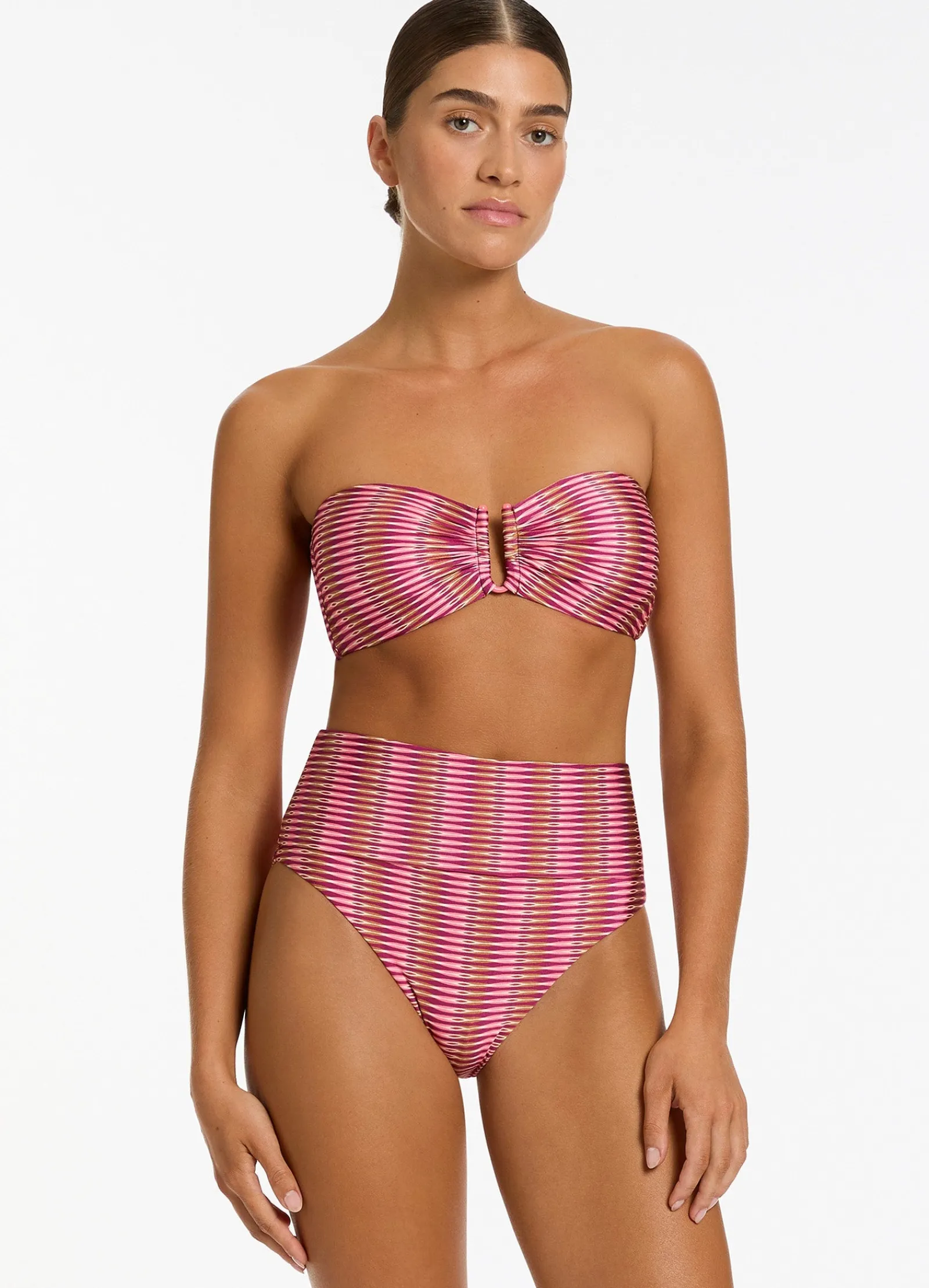 Seafolly Alessia Geo Bandeau Bikini Top -