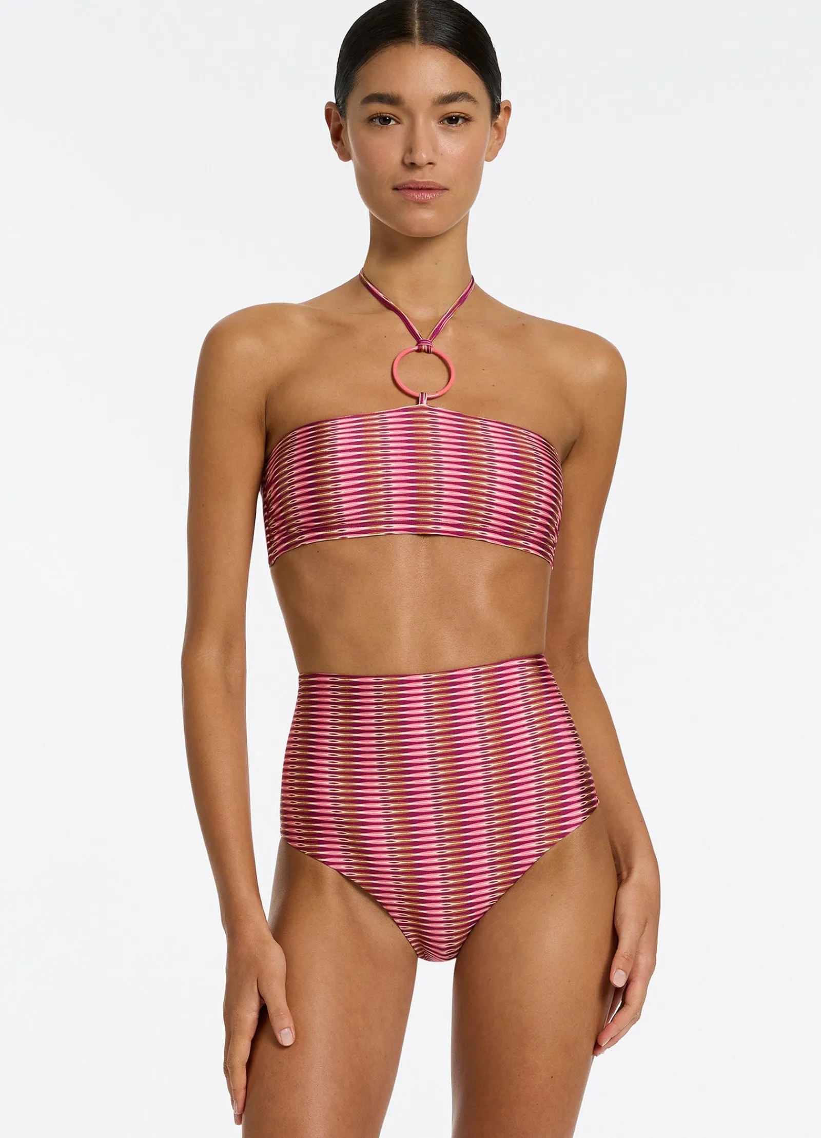 Seafolly Alessia Geo Bandeau Halter Top -