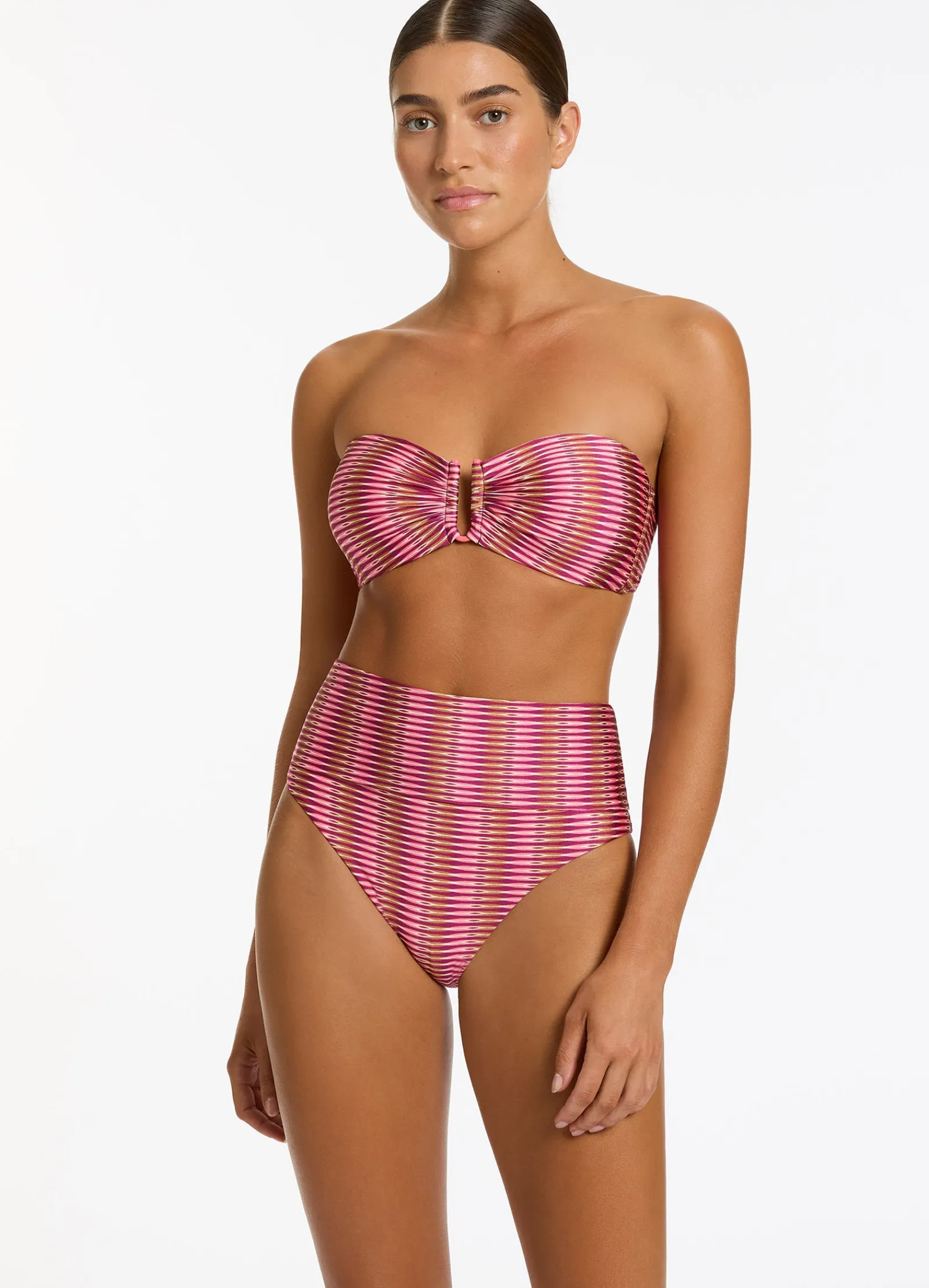 Seafolly Alessia Geo Fold Down Bikini Bottom -