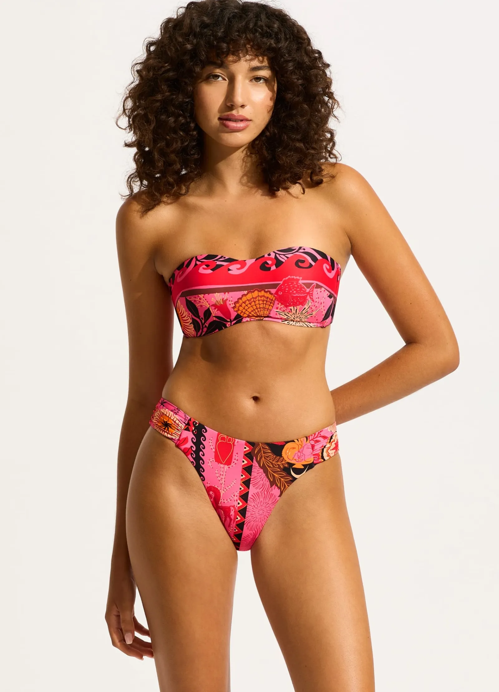 Seafolly Atlantis Ruched Side Bikini Bottom - Paradise Pink