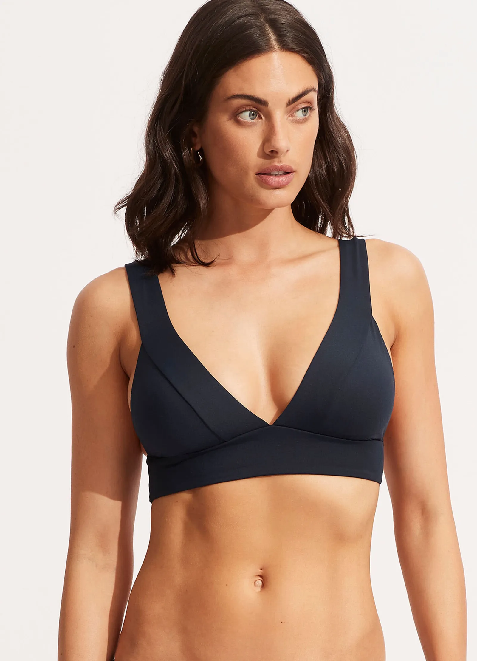 Seafolly Banded Tri Bra - True Navy