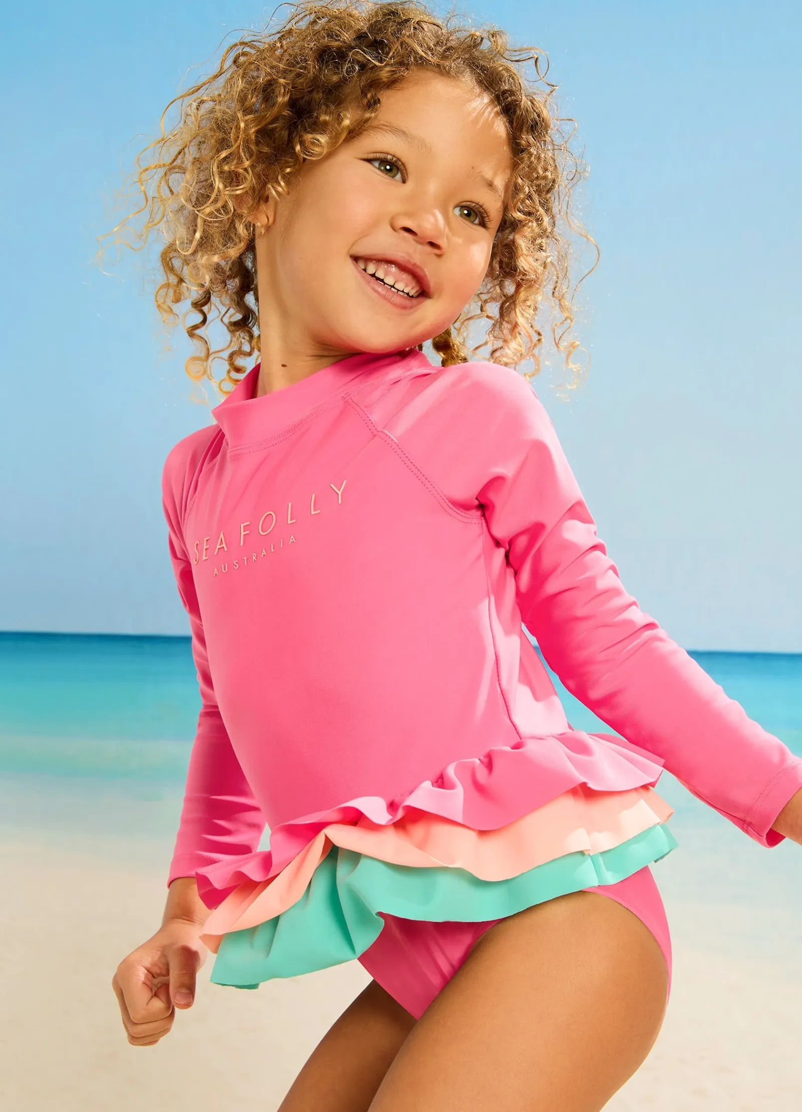 Seafolly Essential Girls Color Blocked Paddlesuit -