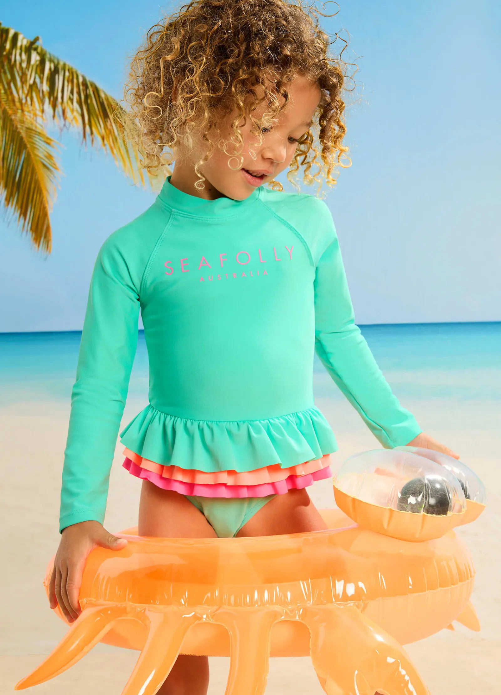 Seafolly Essential Girls Color Blocked Paddlesuit -
