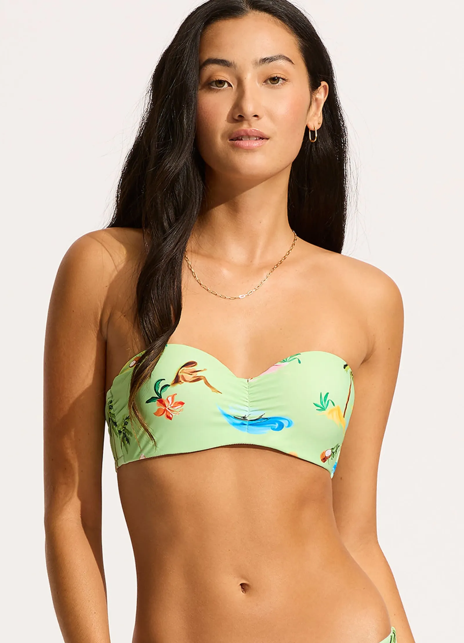 Seafolly Isla Palm Bustier Bandeau Bikini Top -