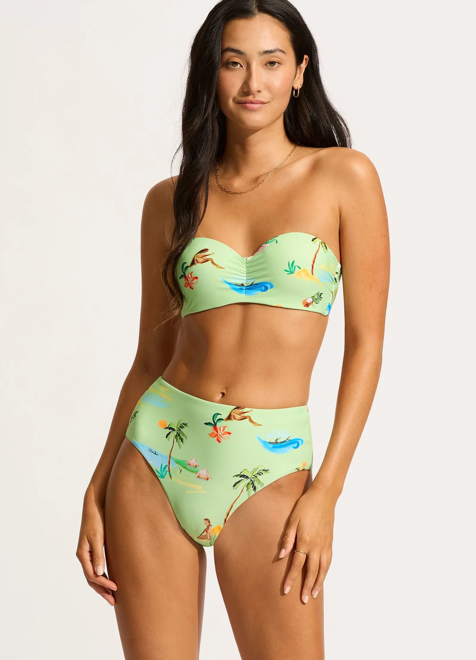 Seafolly Isla Palm High Waisted Bikini Bottom -