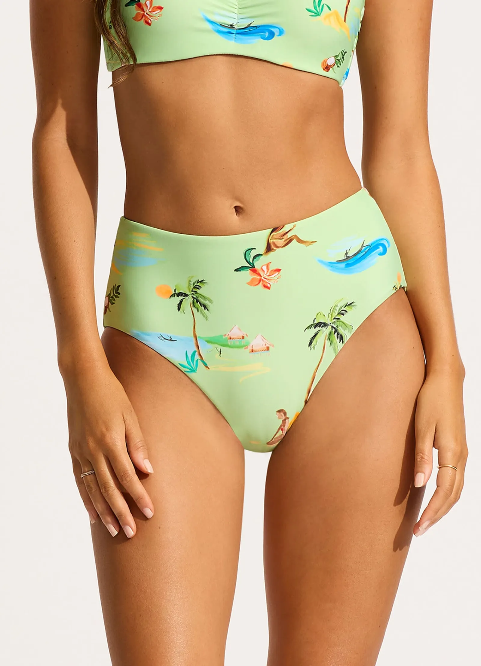 Seafolly Isla Palm High Waisted Bikini Bottom -