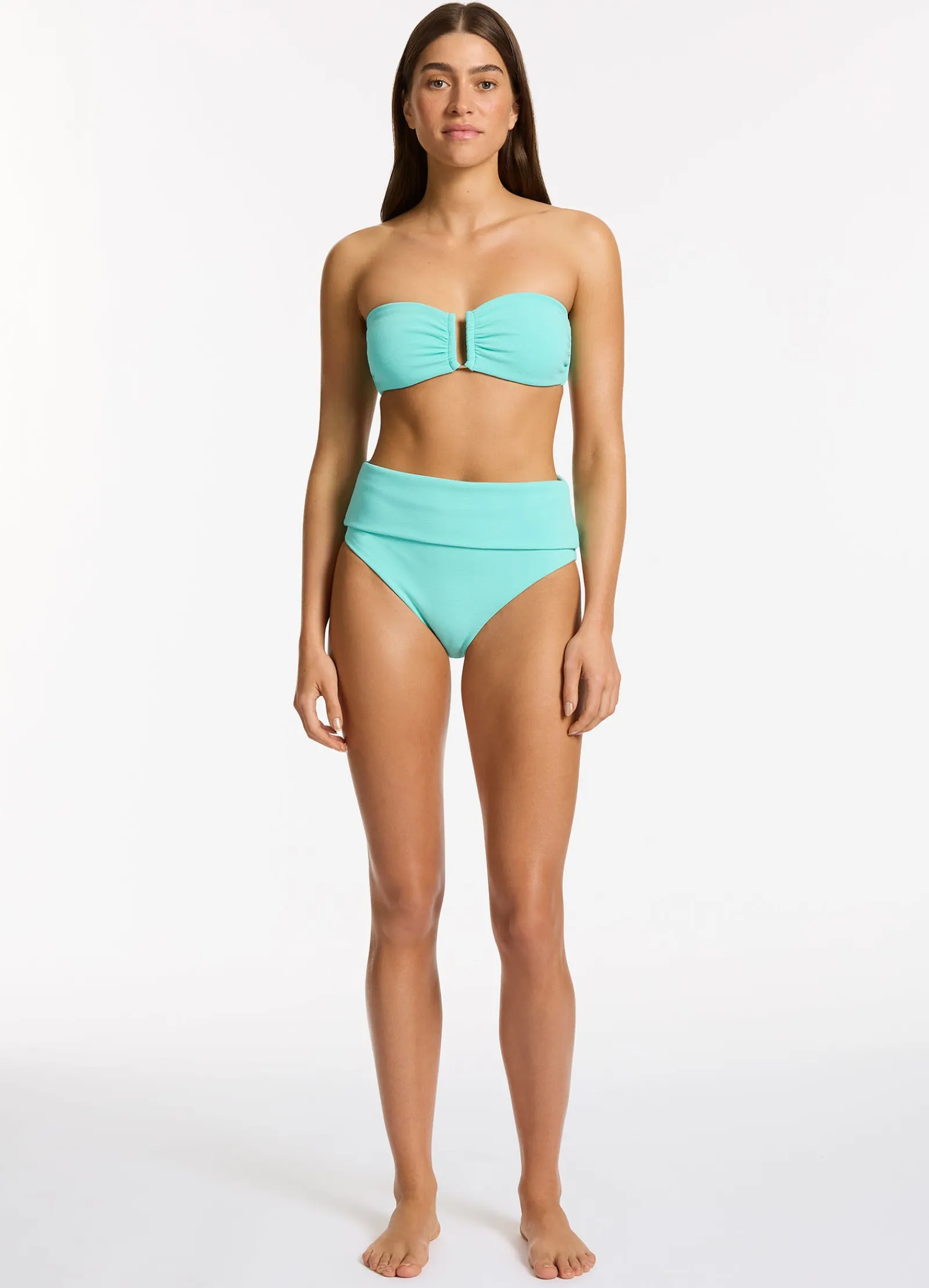 Seafolly Isla Rib Fold Down High Waisted Bikini Bottom -