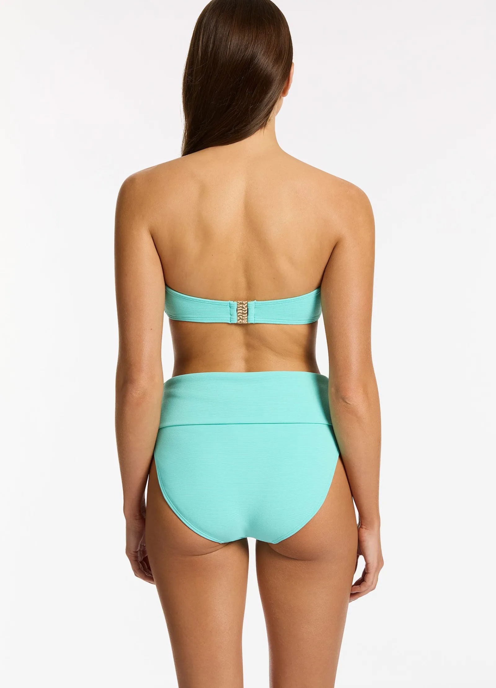 Seafolly Isla Rib Fold Down High Waisted Bikini Bottom -