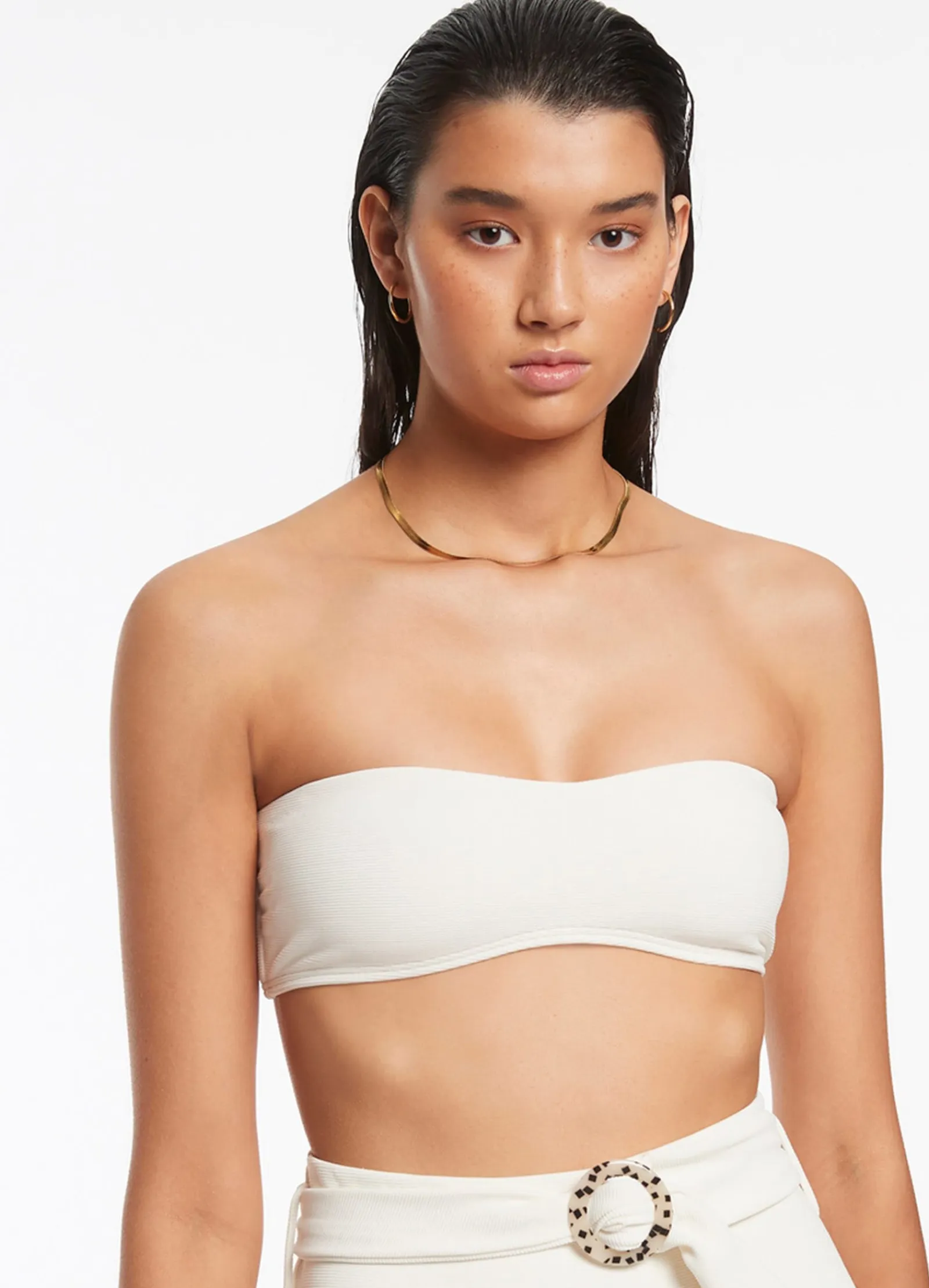 Seafolly Isla Rib Minimal Bandeau Bikini Top -