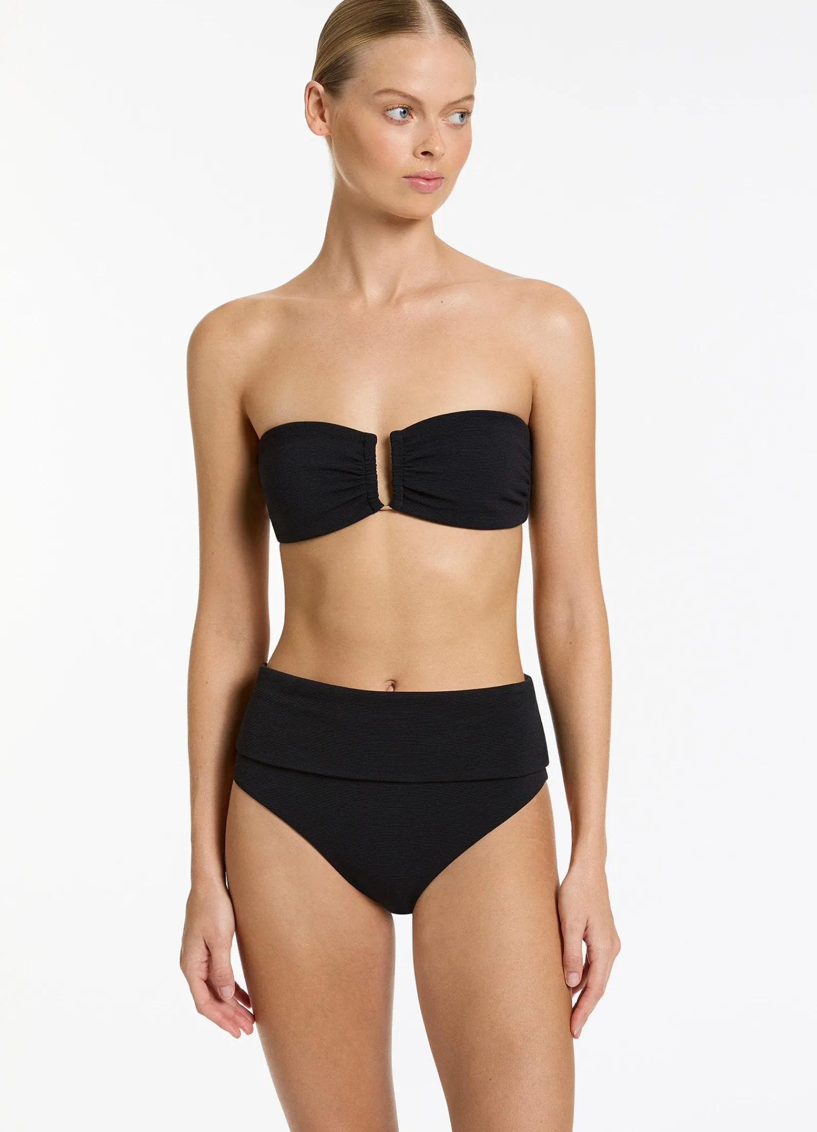 Seafolly Isla Rib U Trim Bandeau Bikini Top -