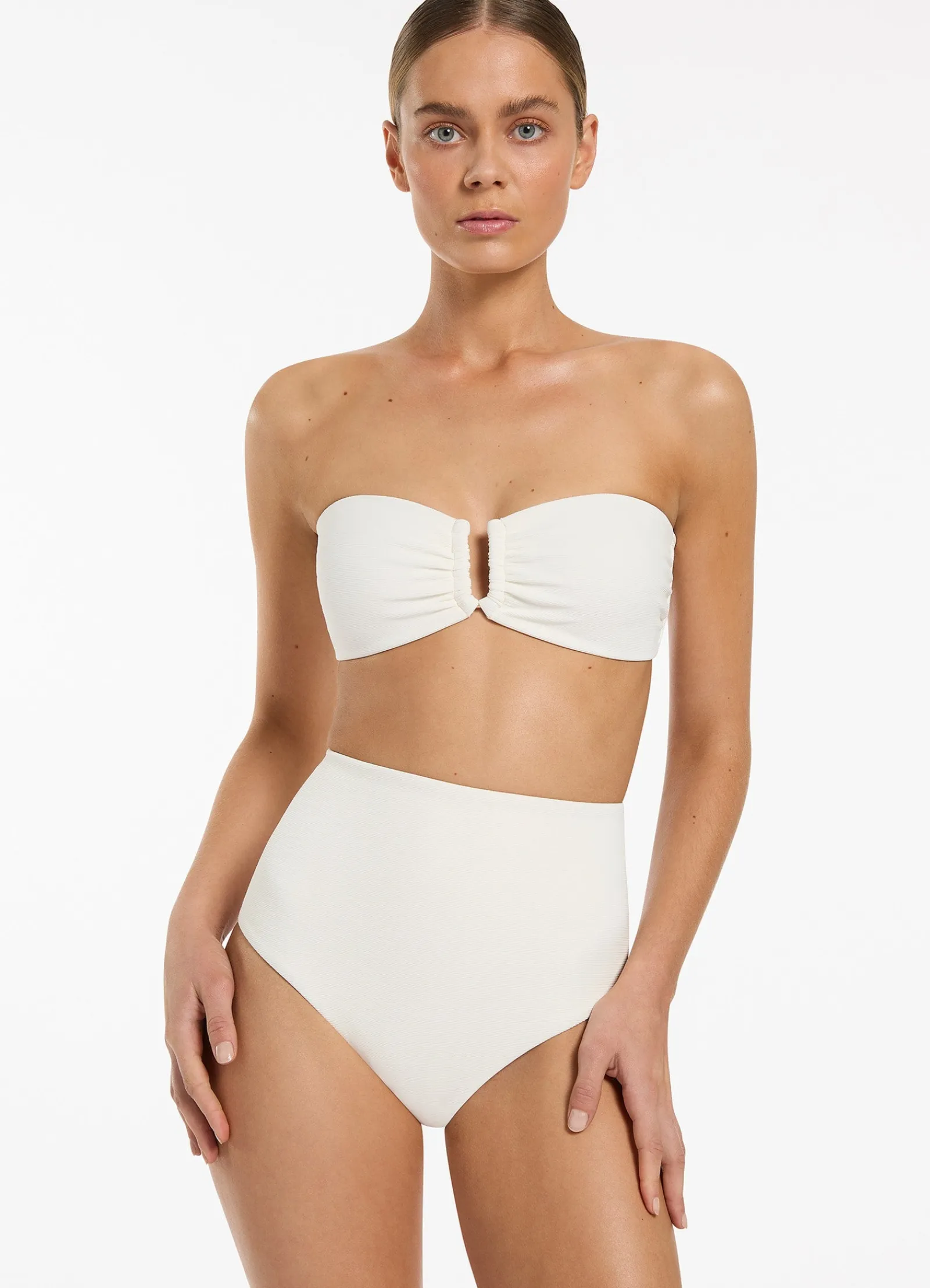 Seafolly Isla Rib U Trim Bandeau Bikini Top -