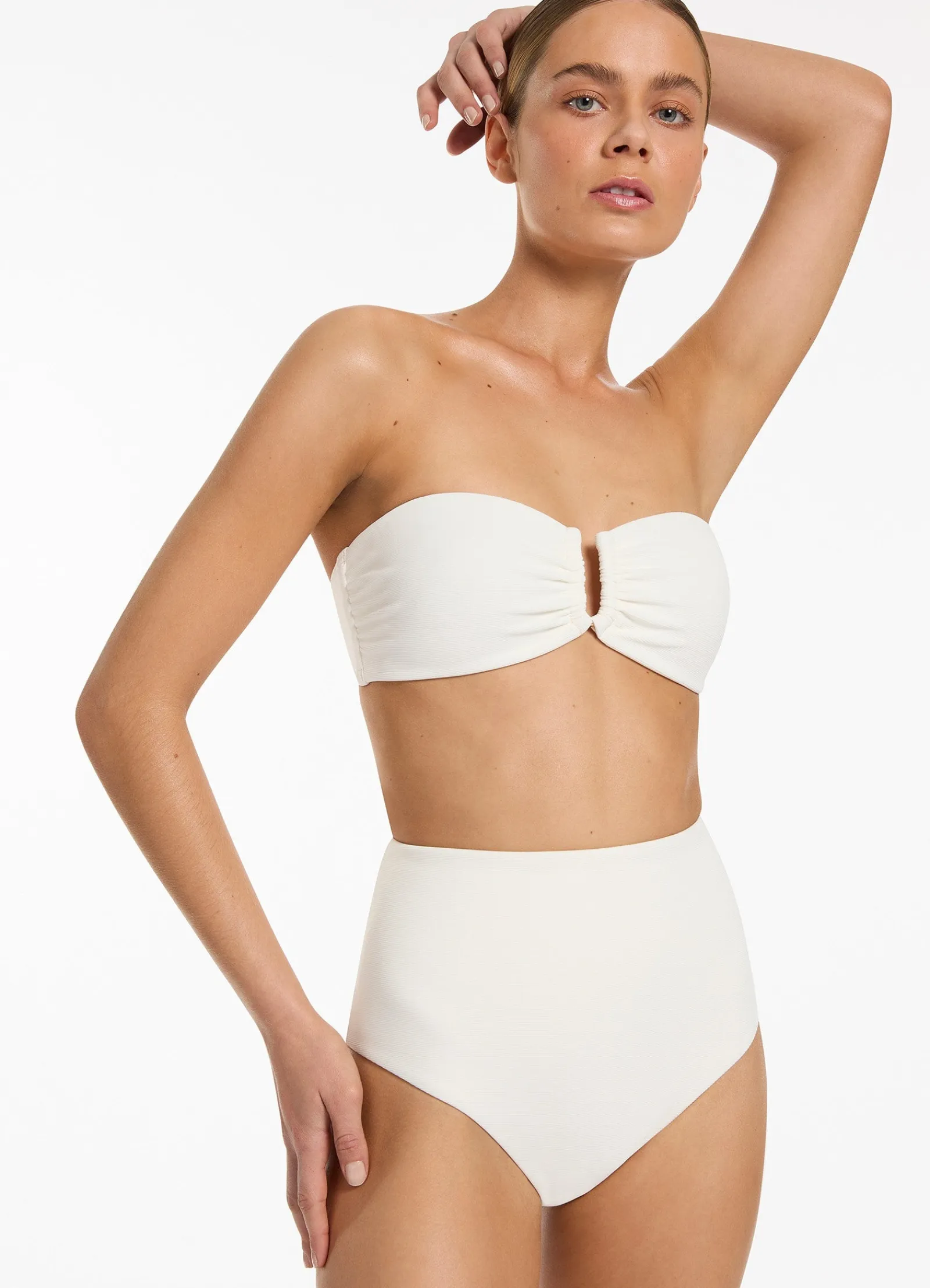 Seafolly Isla Rib U Trim Bandeau Bikini Top -