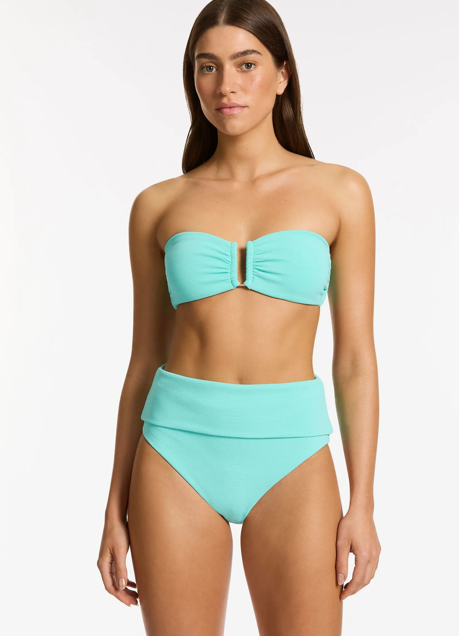 Seafolly Isla Rib U Trim Bandeau Bikini Top -