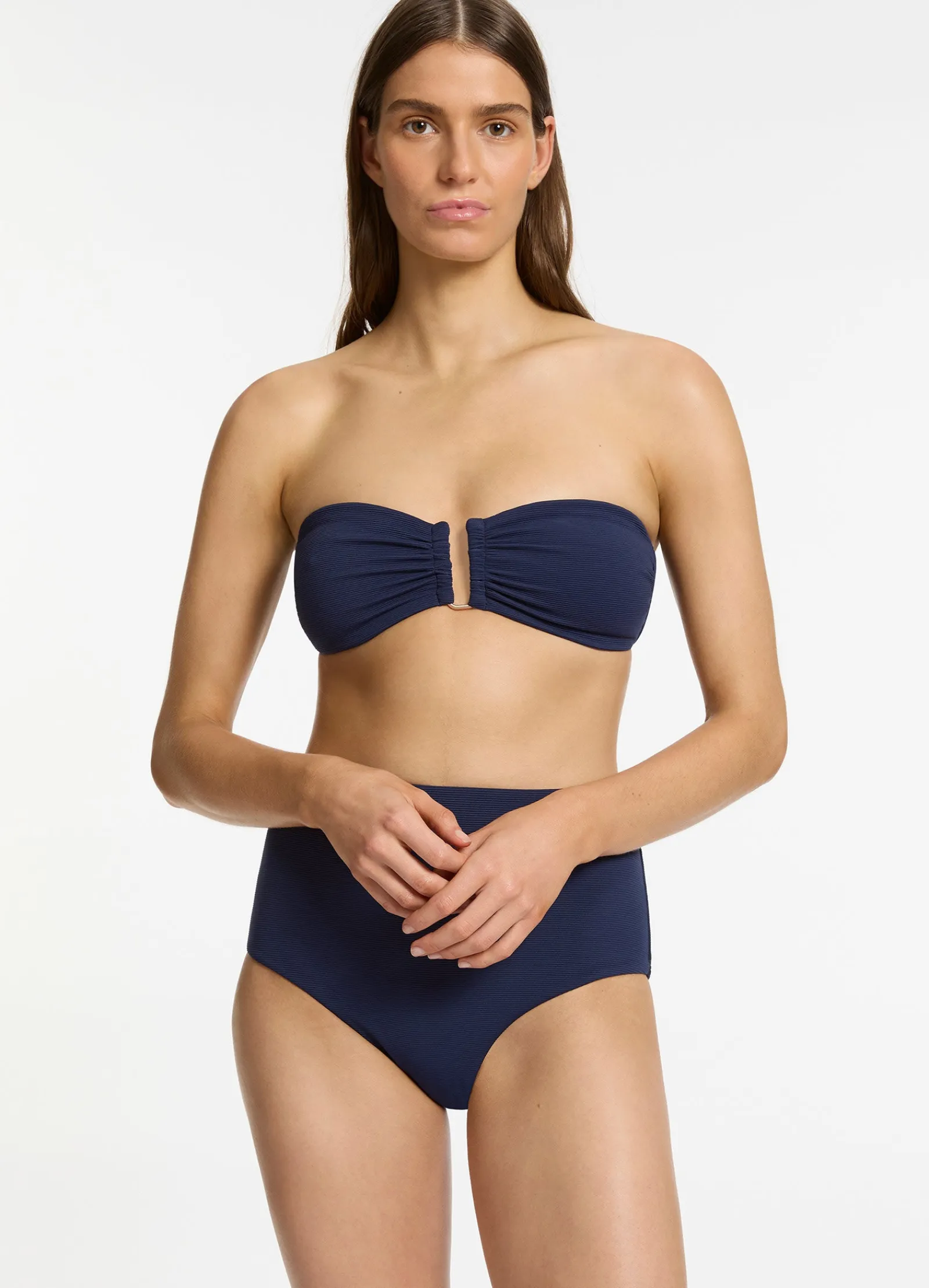 Seafolly Isla Rib U Trim Bandeau Bikini Top -