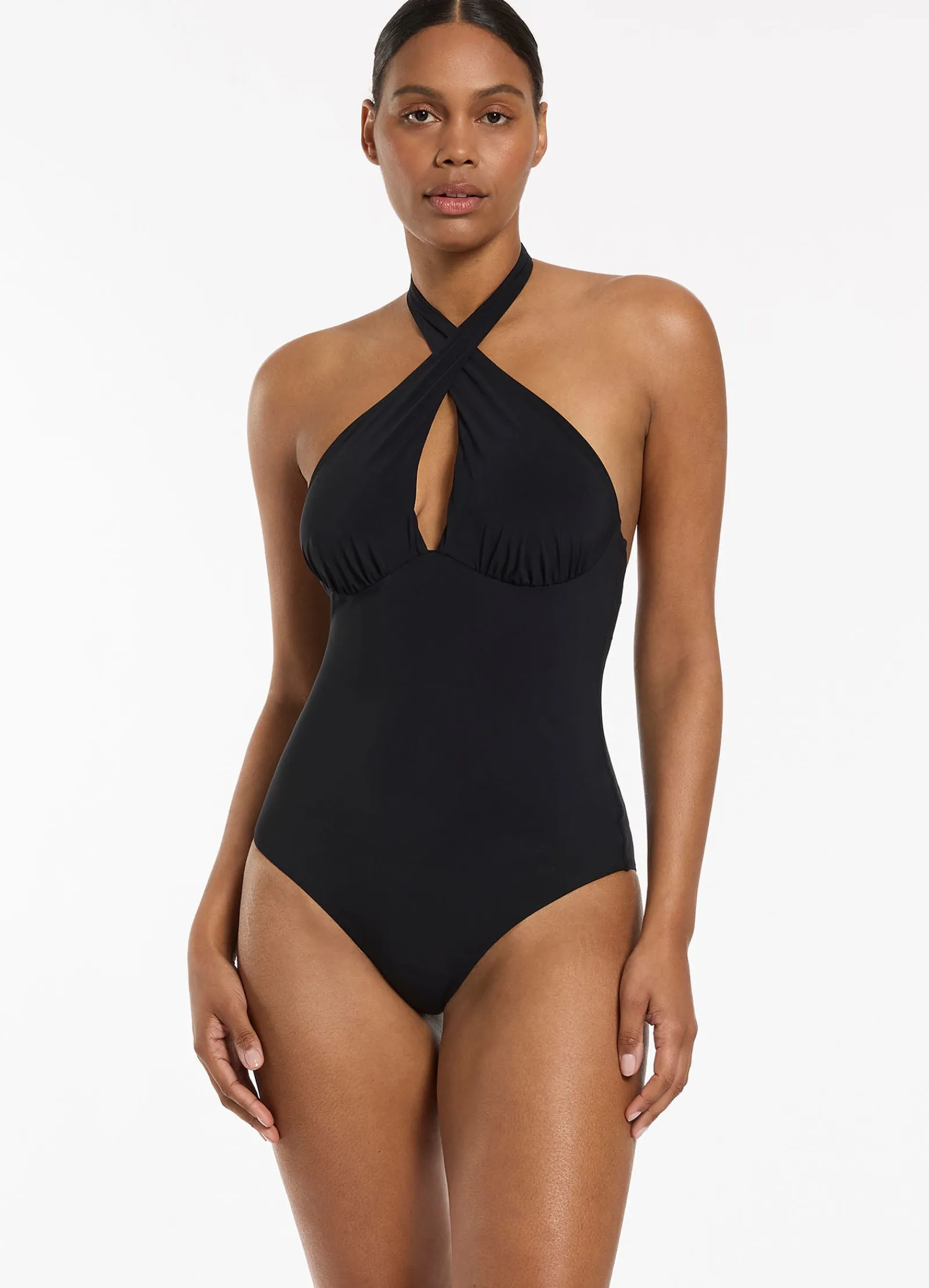 Seafolly Jetset Cross Over Halter One Piece -