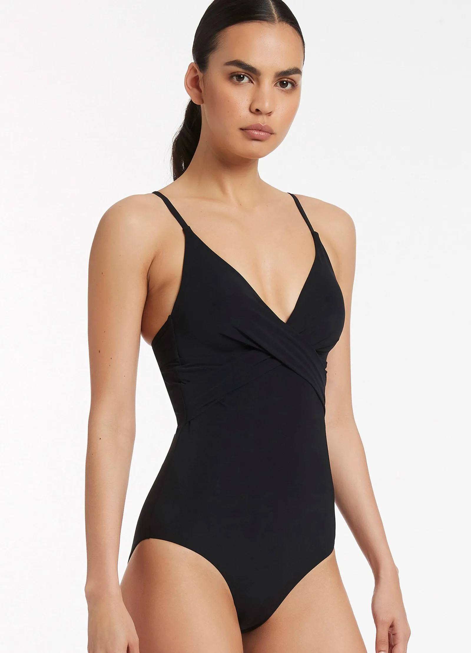 Seafolly Jetset Cross Over Moulded One Piece -