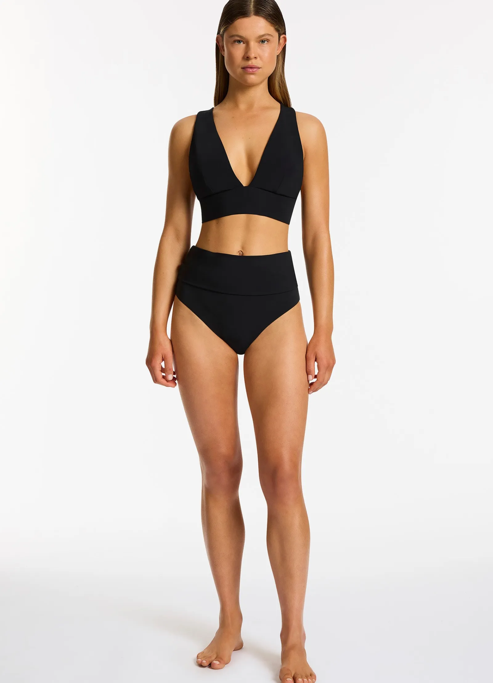 Seafolly Jetset Fold Down High Waisted Bikini Bottom -