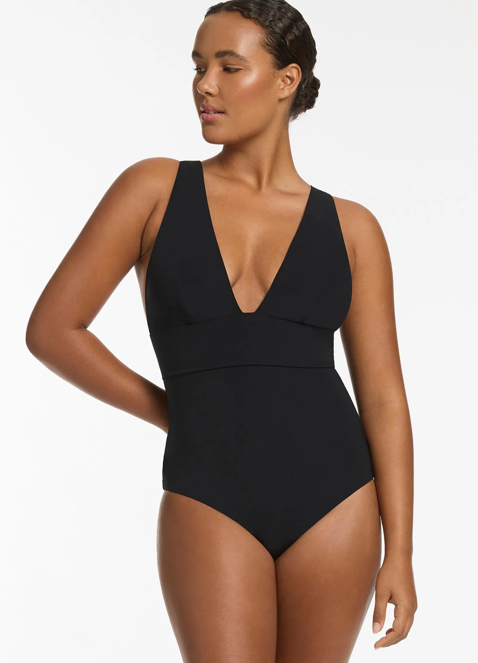 Seafolly Jetset Plunge Tie Back One Piece -