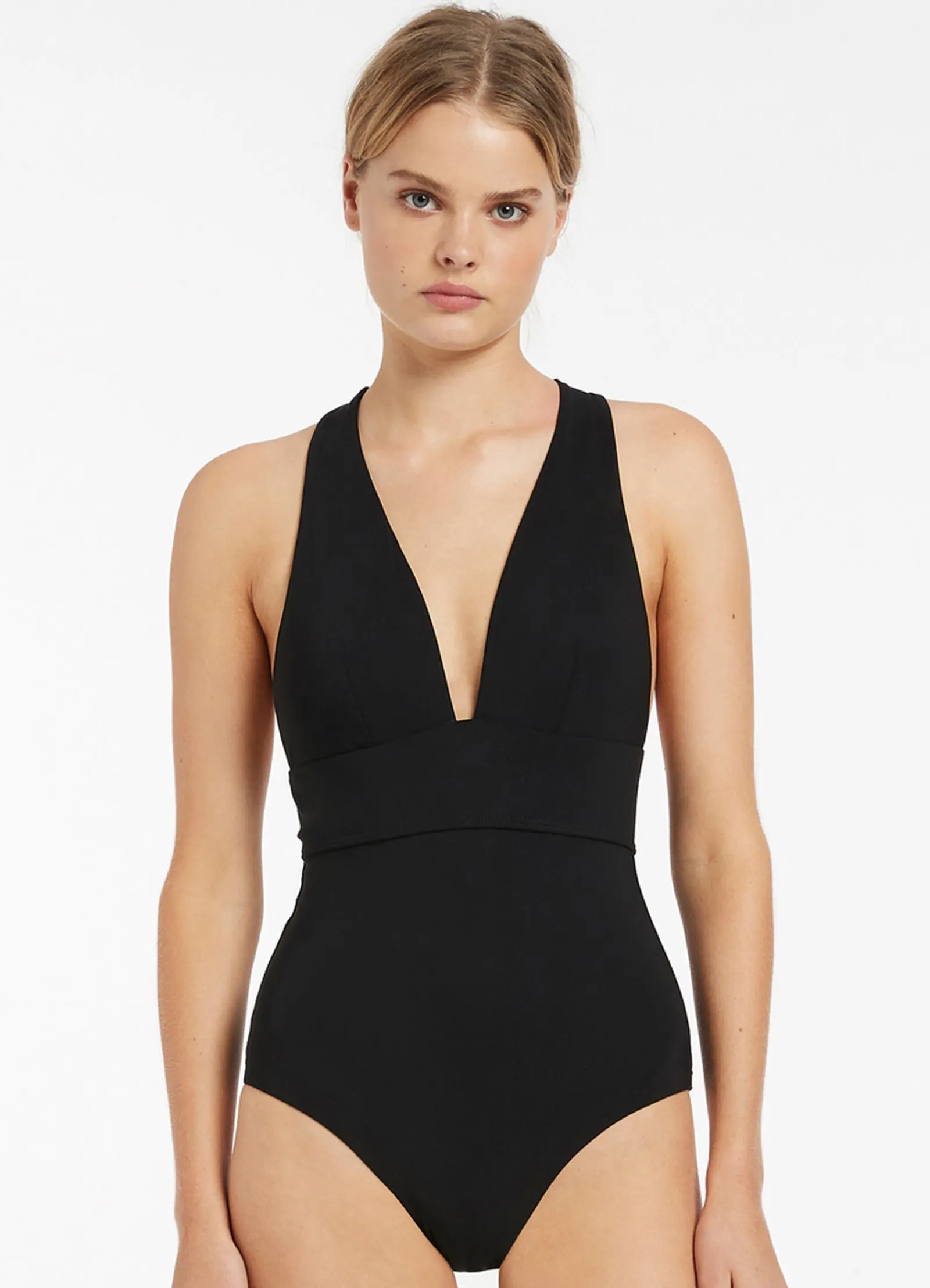 Seafolly Jetset Plunge Tie Back One Piece -