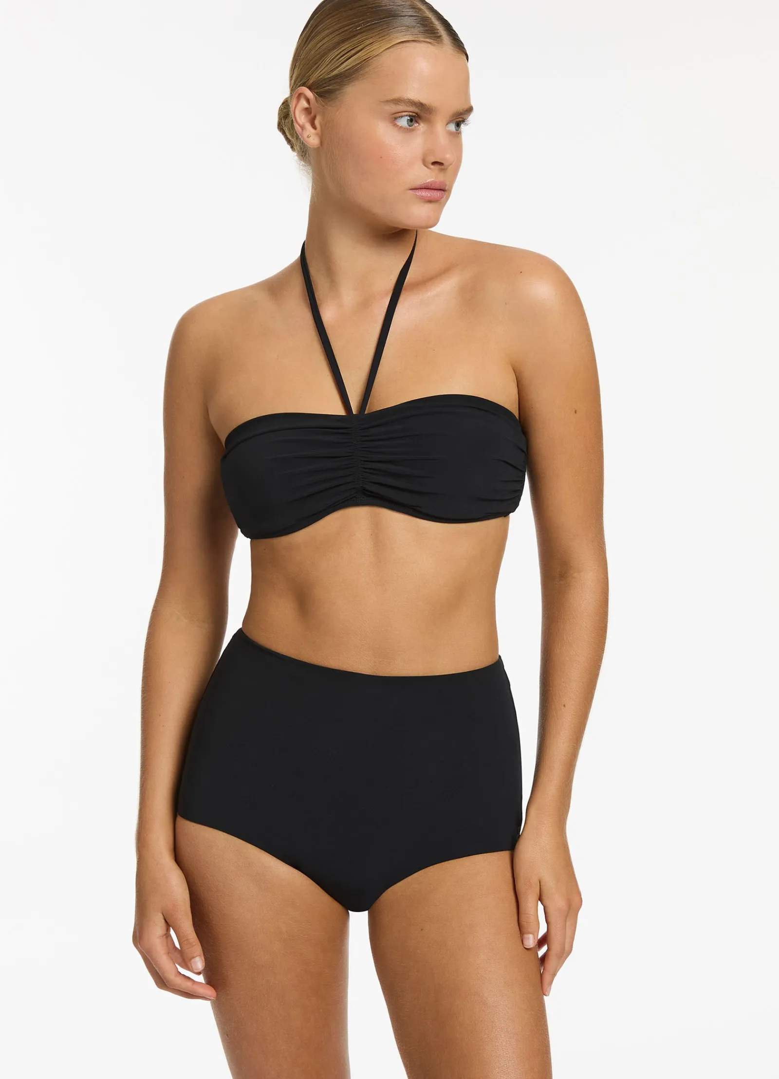 Seafolly Jetset Underwire Bandeau Bikini Halter Top -