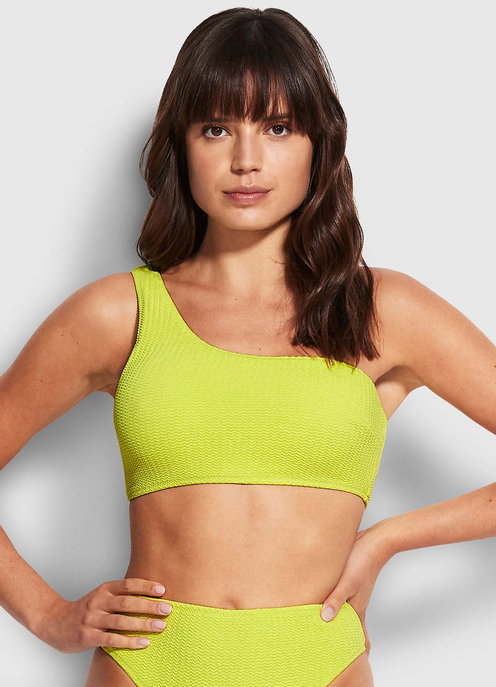 Seafolly Sea Dive One Shoulder Top - Wild Lime