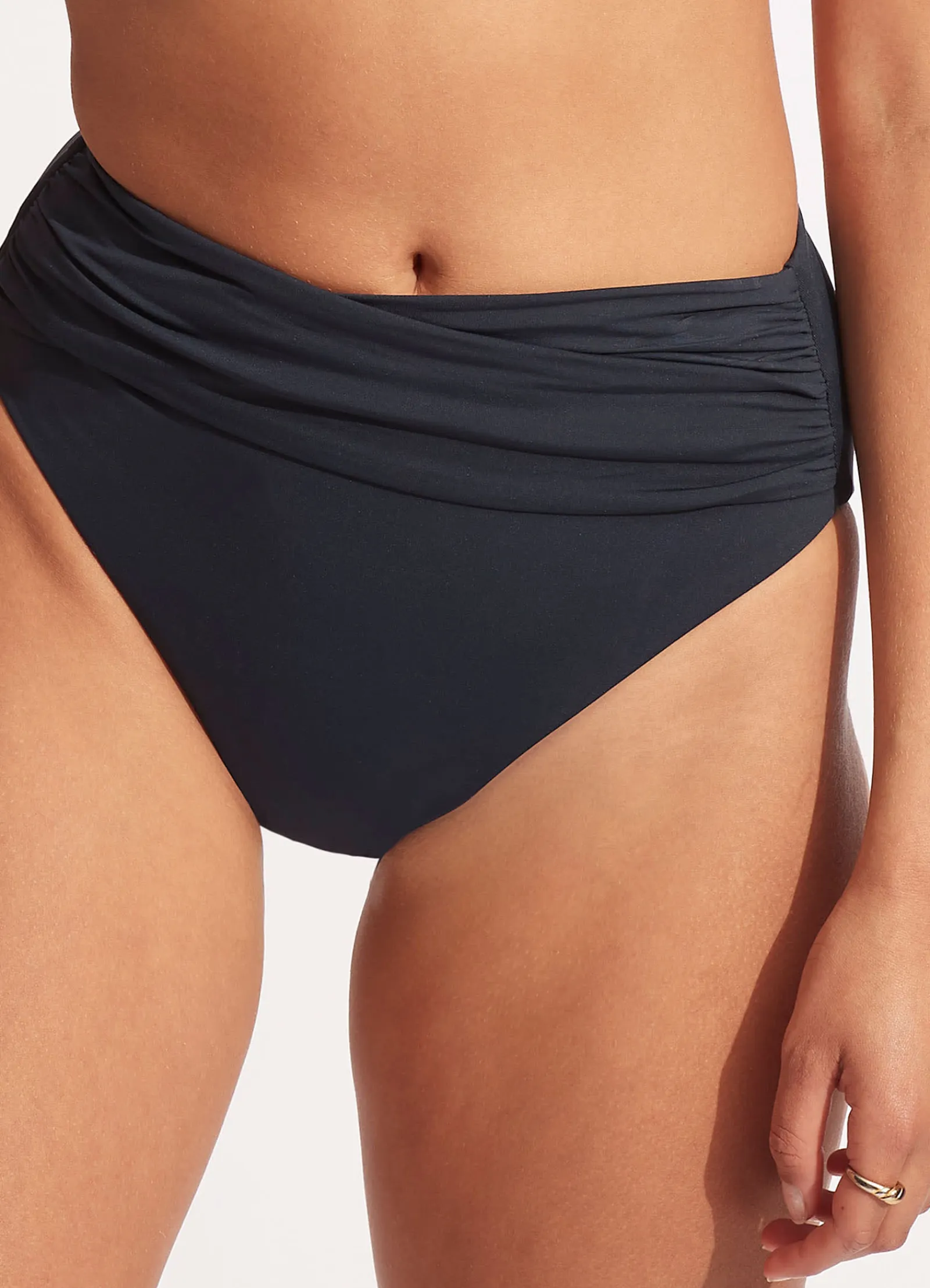 Seafolly Collective High Waist Wrap Front Pant - True Navy