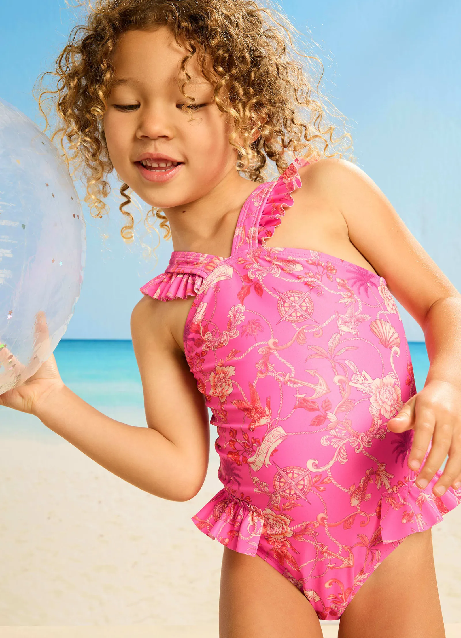 Seafolly Seven Seas Girls Frilled One Piece - Seven Seas