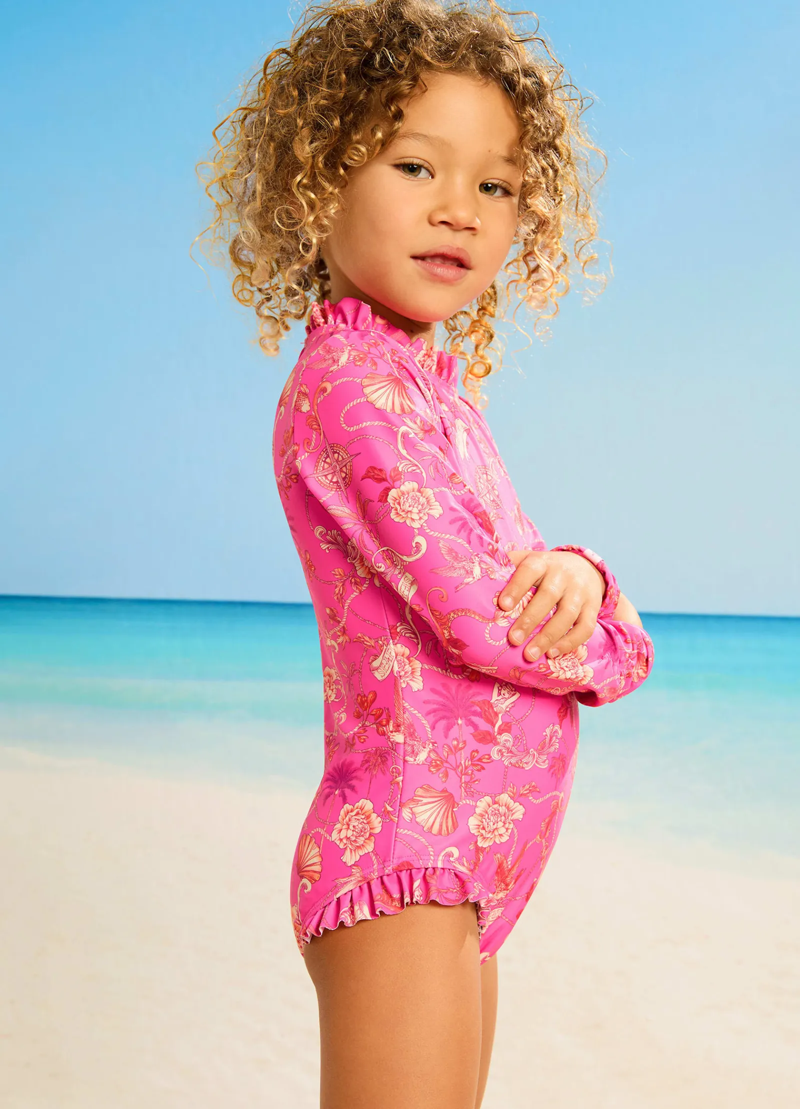 Seafolly Seven Seas Girls Mini Frill Paddlesuit - Seven Seas