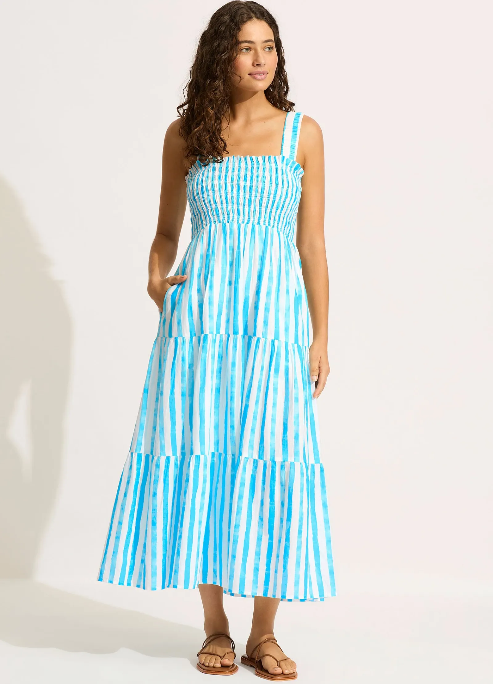 Seafolly Shirred Midi Dress -