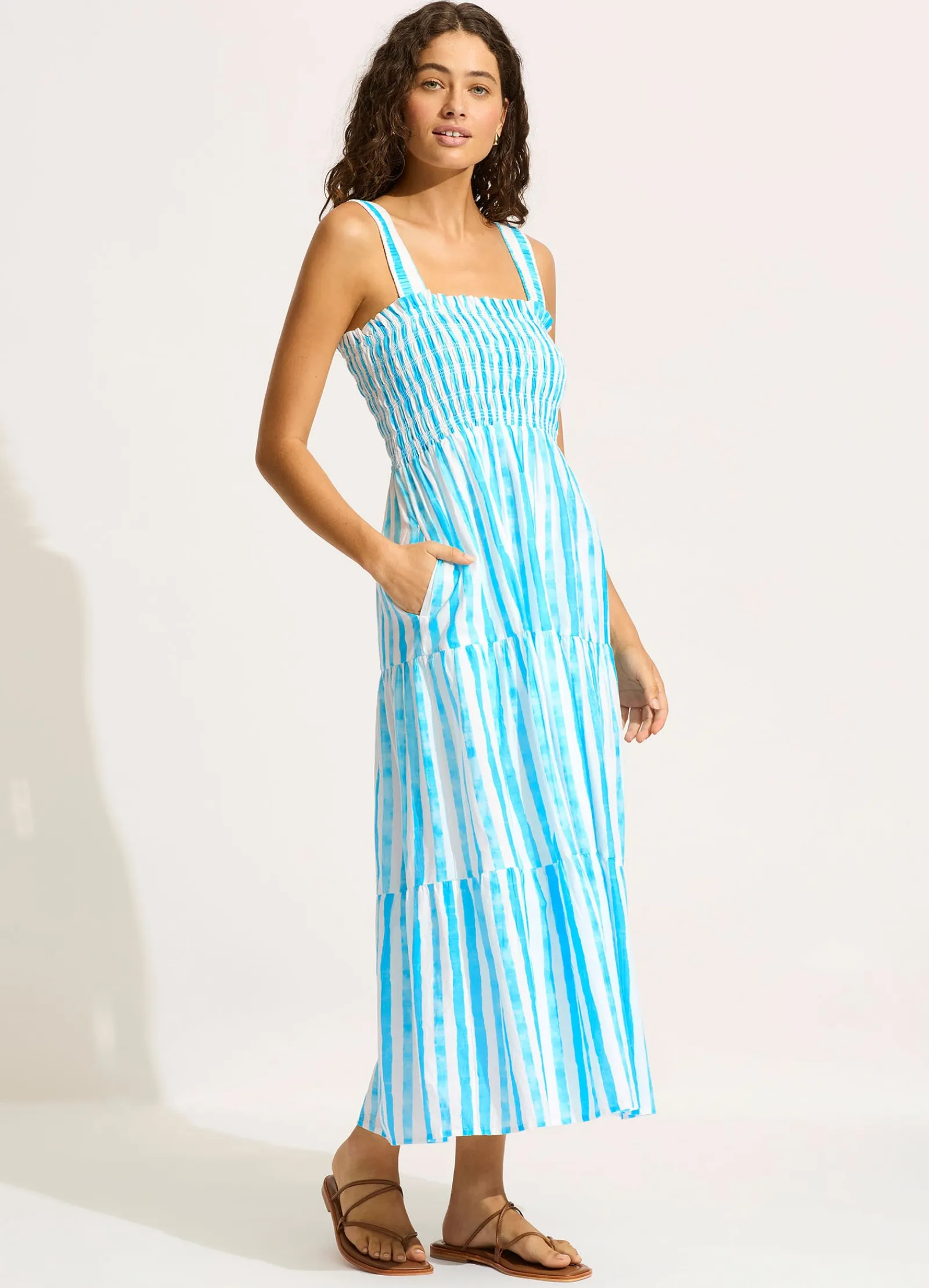 Seafolly Shirred Midi Dress -