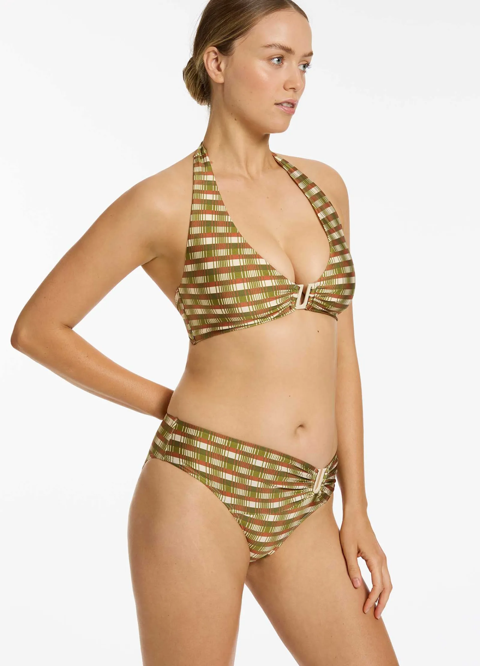 Seafolly Sorella Geo U Trim Mid Bikini Bottom -