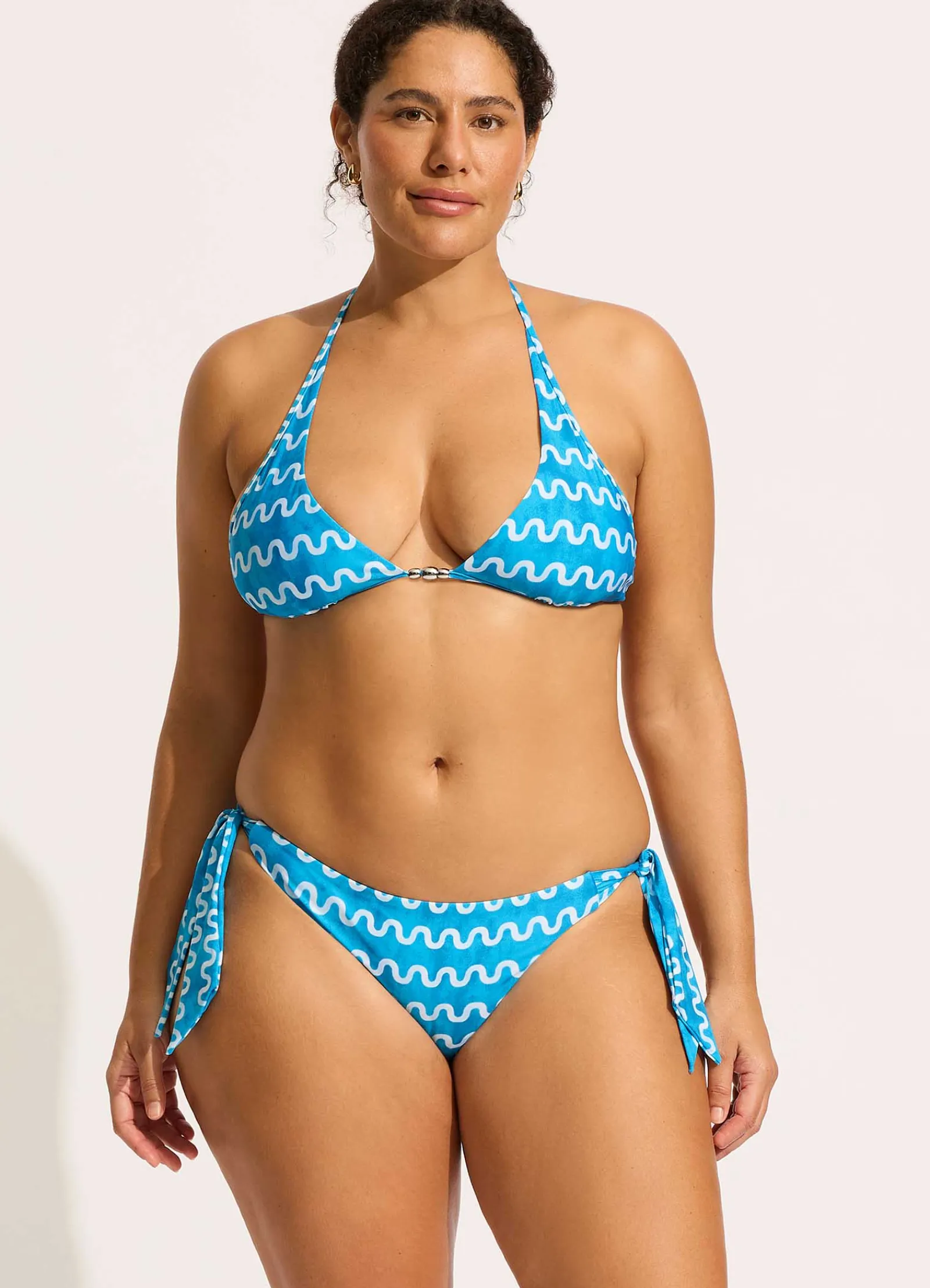 Seafolly Soundwave Long Line Halter Bikini Top -