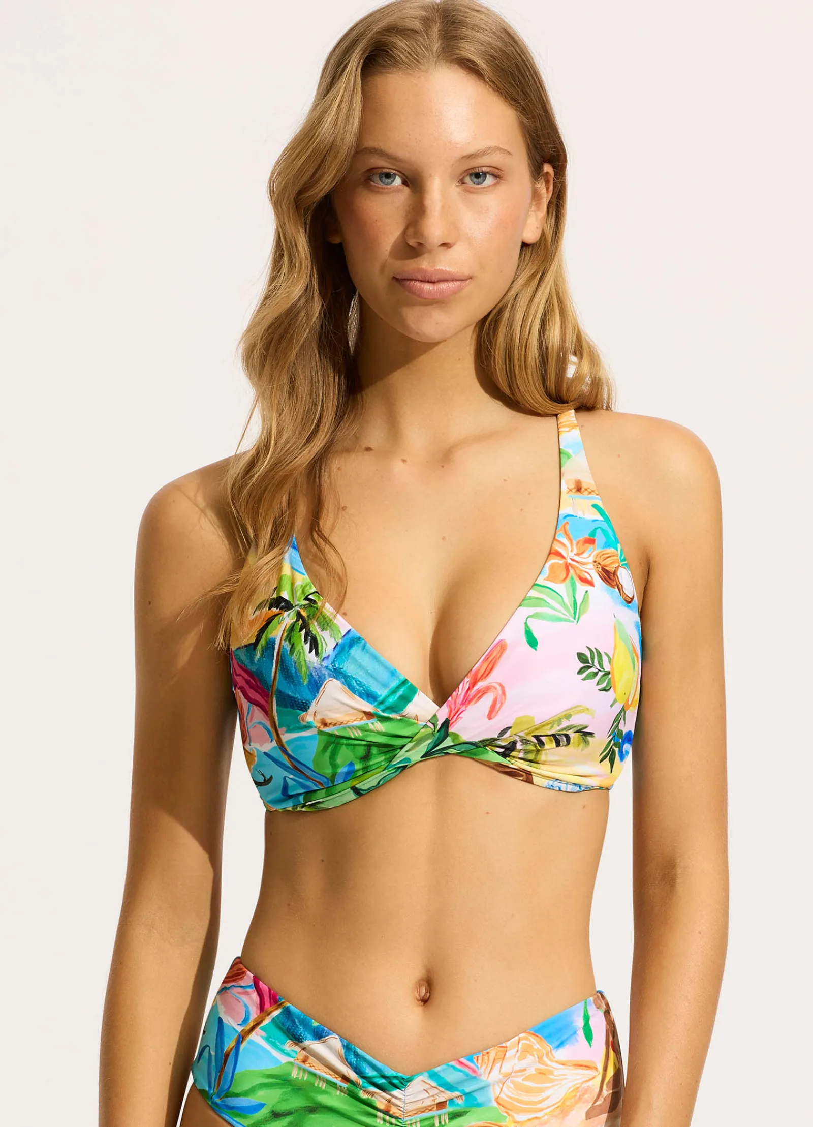 Seafolly South Pacific Wrap Front F Cup Bikini Top -