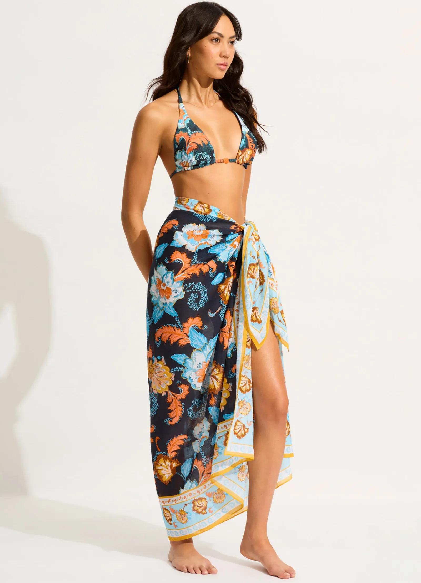 Seafolly Spring Festival Sarong - True Navy