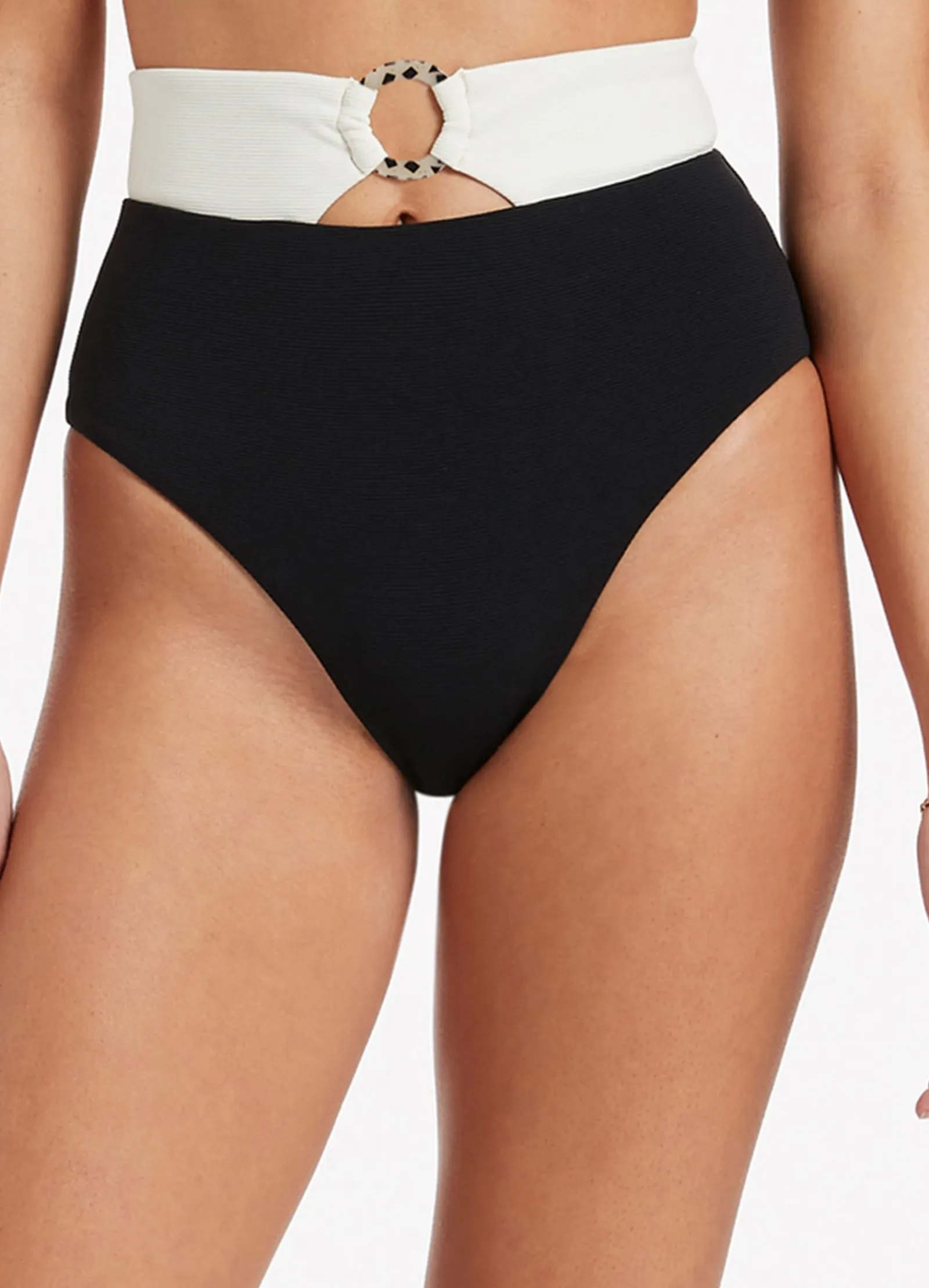 Seafolly Versa Rib High Waist Bikini Bottom -