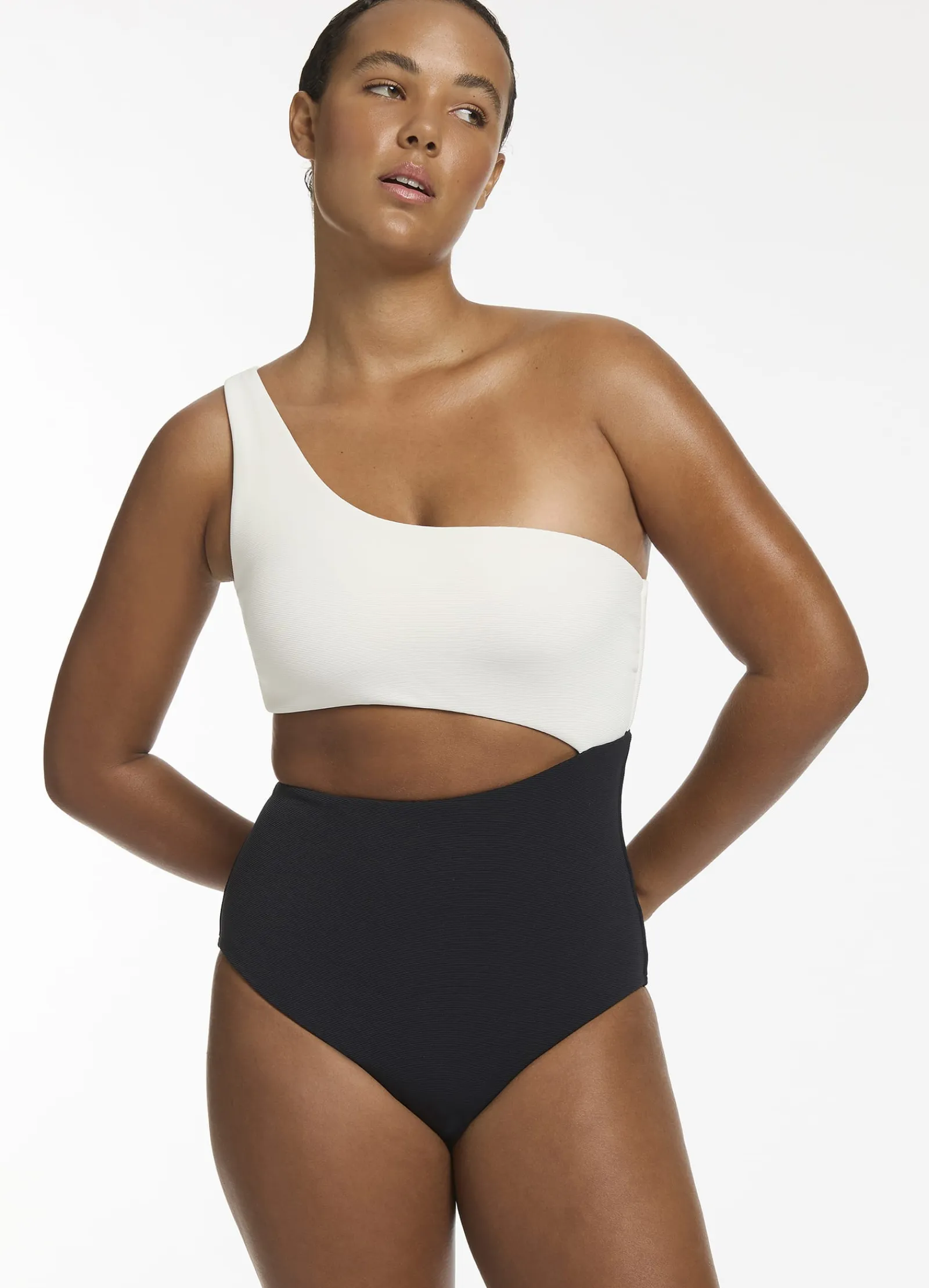 Seafolly Versa Rib One Shoulder One Piece -